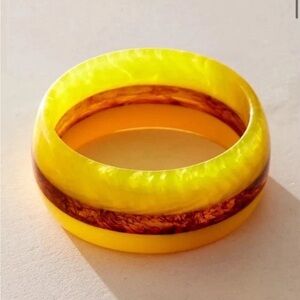 Free People Vibrant Yellow and Rich Brown Bracelet